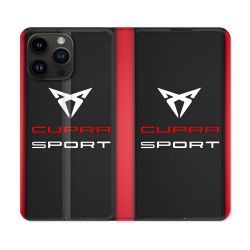 Housse Cuir Portefeuille Pour Iphone 16 Pro Cupra