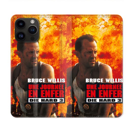 Housse Cuir Portefeuille Pour Iphone 16 Pro Die Hard Affiche