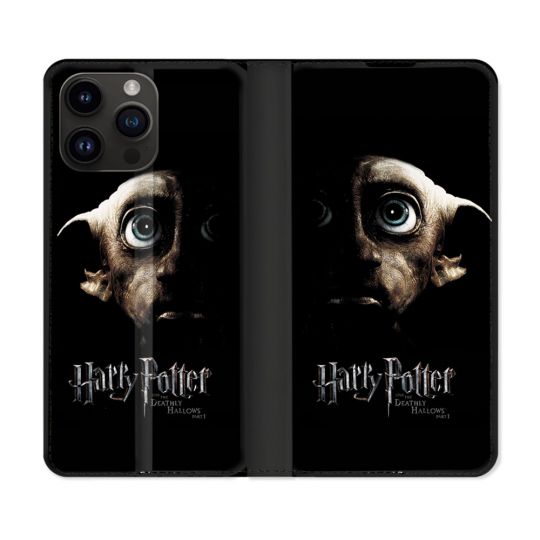 Housse Cuir Portefeuille Pour Iphone 16 Pro Harry Potter Hollows Dobby