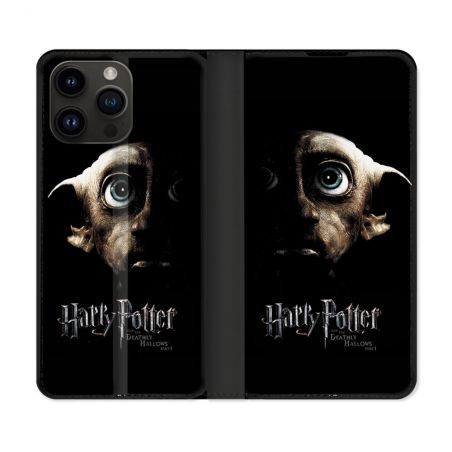 Housse Cuir Portefeuille Pour Iphone 16 Pro Harry Potter Hollows Dobby