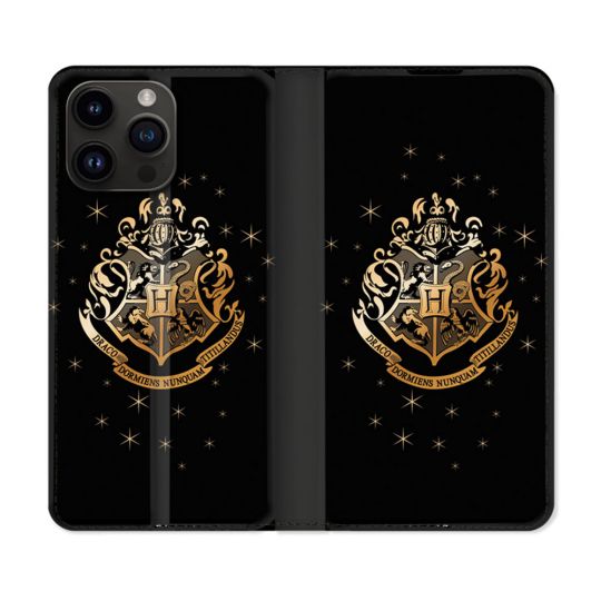 Housse Cuir Portefeuille Pour Iphone 16 Pro Harry Potter Poudlard