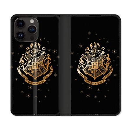 Housse Cuir Portefeuille Pour Iphone 16 Pro Harry Potter Poudlard