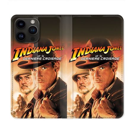Housse Cuir Portefeuille Pour Iphone 16 Pro Indiana Jones Affiche