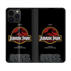 Housse Cuir Portefeuille Pour Iphone 16 Pro Jurassik Park Affiche