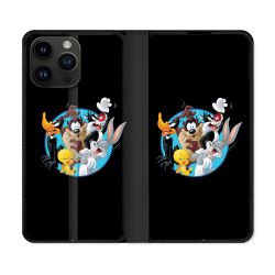 Housse Cuir Portefeuille Pour Iphone 16 Pro Looney Tunes