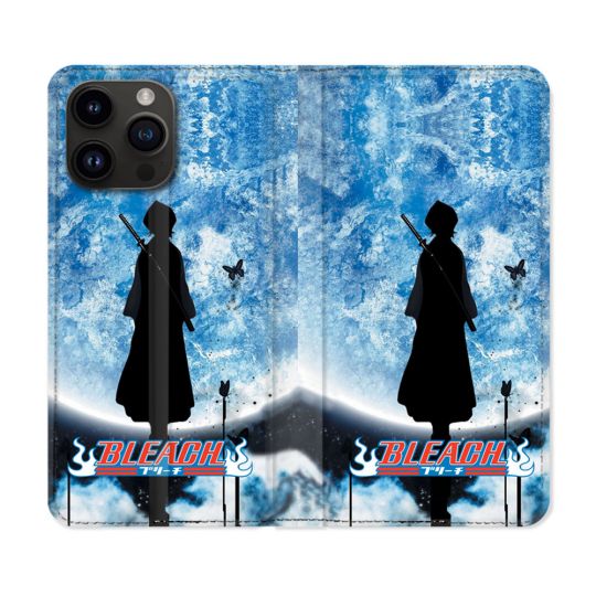 Housse Cuir Portefeuille Pour Iphone 16 Pro Manga Bleach Lune