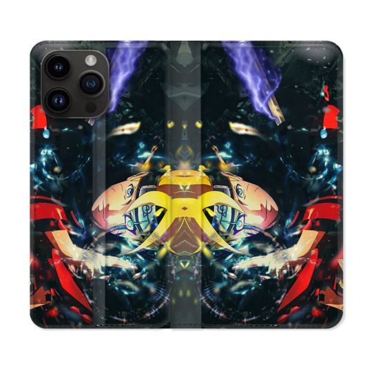 Housse Cuir Portefeuille Pour Iphone 16 Pro Manga Boruto Eclair