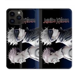 Housse Cuir Portefeuille Pour Iphone 16 Pro Manga Jujustu Kaisen