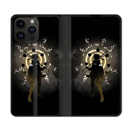 Housse Cuir Portefeuille Pour Iphone 16 Pro Manga Naruto Sage