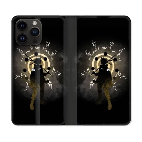 Housse Cuir Portefeuille Pour Iphone 16 Pro Manga Naruto Sage