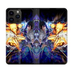 Housse Cuir Portefeuille Pour Iphone 16 Pro Manga Naruto VS