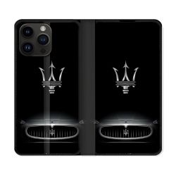 Housse Cuir Portefeuille Pour Iphone 16 Pro Maserati