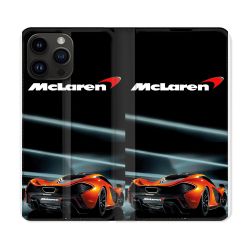 Housse Cuir Portefeuille Pour Iphone 16 Pro Mc Laren