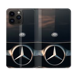 Housse Cuir Portefeuille Pour Iphone 16 Pro Mercedes Calendre