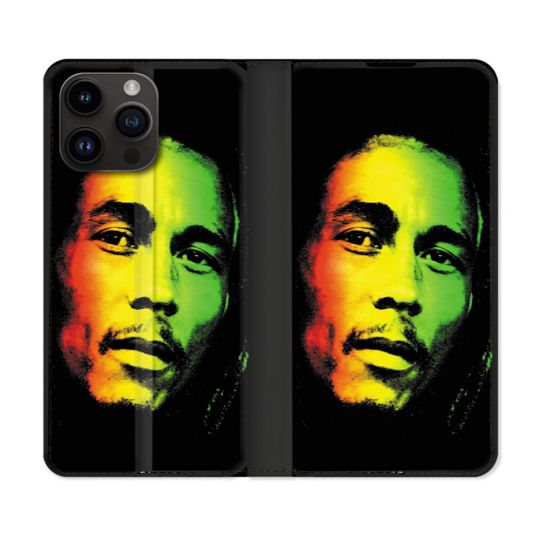 Housse Cuir Portefeuille Pour Iphone 16 Pro Musique Bob Marley 2