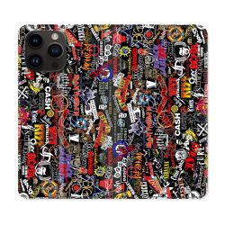 Housse Cuir Portefeuille Pour Iphone 16 Pro Musique Rock Groupe