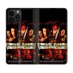 Housse Cuir Portefeuille Pour Iphone 16 Pro Pirate Des Caraibes