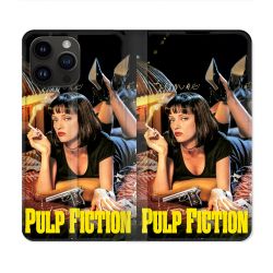 Housse Cuir Portefeuille Pour Iphone 16 Pro Pulp Fiction Affiche