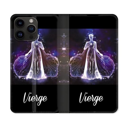 Housse Cuir Portefeuille Pour Iphone 16 Pro Signe Zodiaque 2 Vierge
