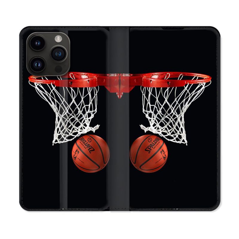 Housse Cuir Portefeuille Pour Iphone 16 Pro Sport Basket Panier