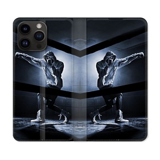 Housse Cuir Portefeuille Pour Iphone 16 Pro Sport Boxe Poing