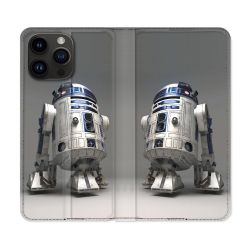 Housse Cuir Portefeuille Pour Iphone 16 Pro Star Wars - R2D2