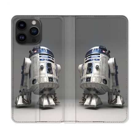 Housse Cuir Portefeuille Pour Iphone 16 Pro Star Wars - R2D2