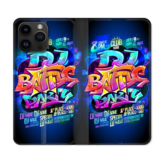 Housse Cuir Portefeuille Pour Iphone 16 Pro Street Art Rap