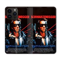Housse Cuir Portefeuille Pour Iphone 16 Pro Terminator