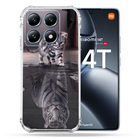 Coque Renforcée Pour Xiaomi 14T Pro Animal Chat Reflet