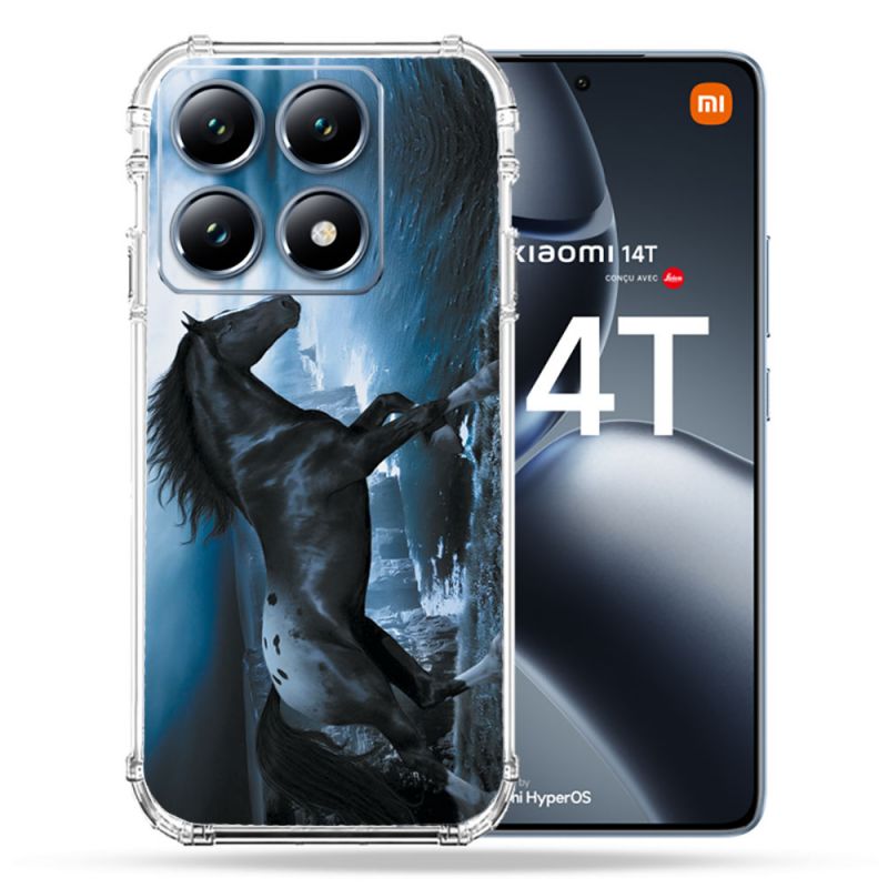 Coque Renforcée Pour Xiaomi 14T Pro Animal Cheval Noir