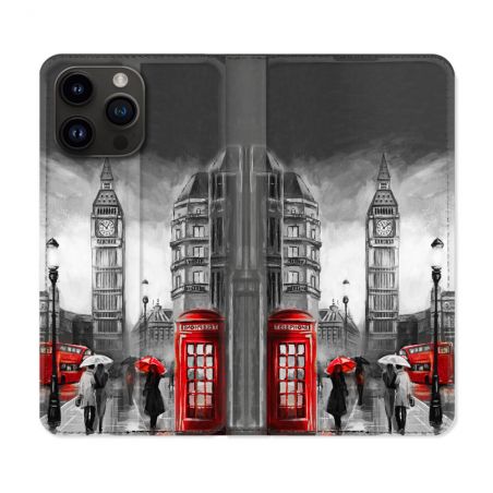 Housse Cuir Portefeuille Pour Iphone 16 Pro Voyage Angleterre Londres Vintage