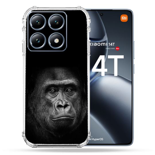 Coque Renforcée Pour Xiaomi 14T Pro Animal Gorille Noir