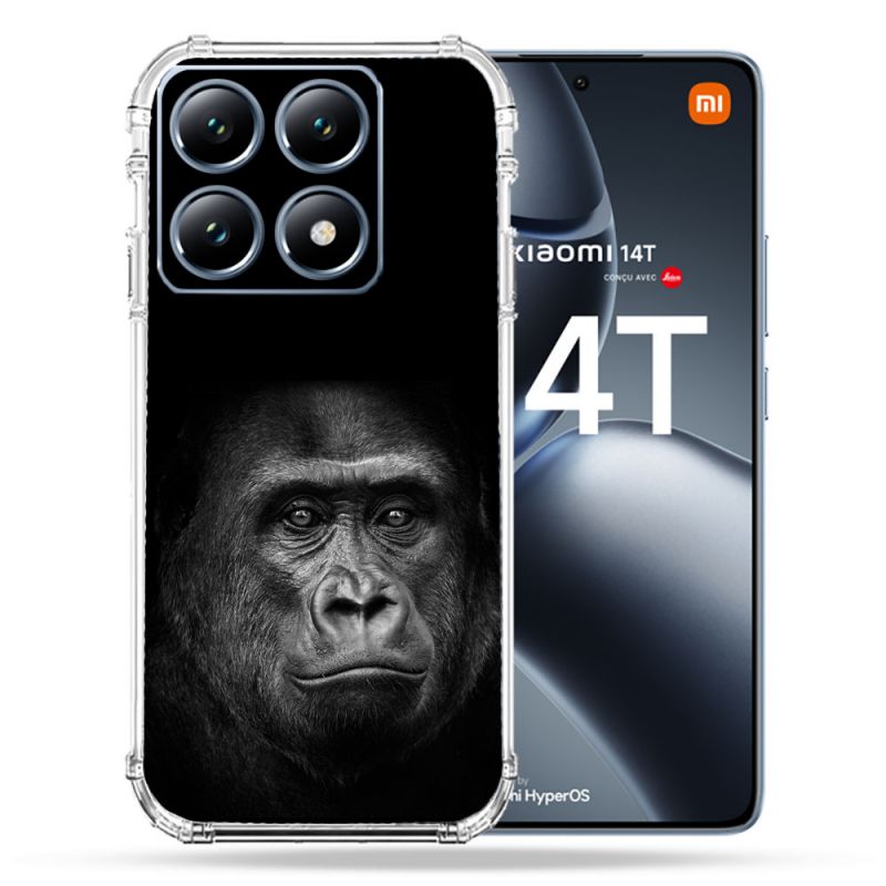 Coque Renforcée Pour Xiaomi 14T Pro Animal Gorille Noir
