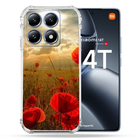 Coque Renforcée Pour Xiaomi 14T Pro Fleur Coquelicot