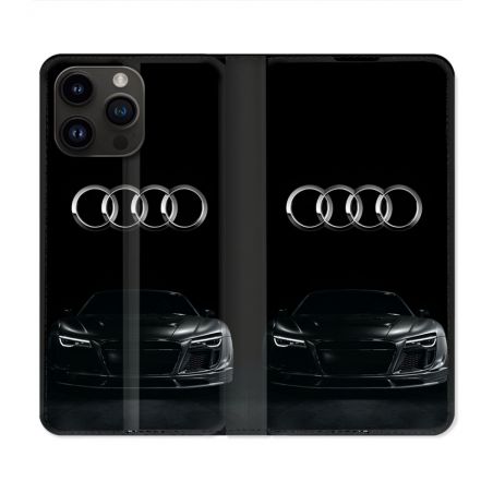 Housse Cuir Portefeuille Pour Iphone 16 Pro Plus Audi