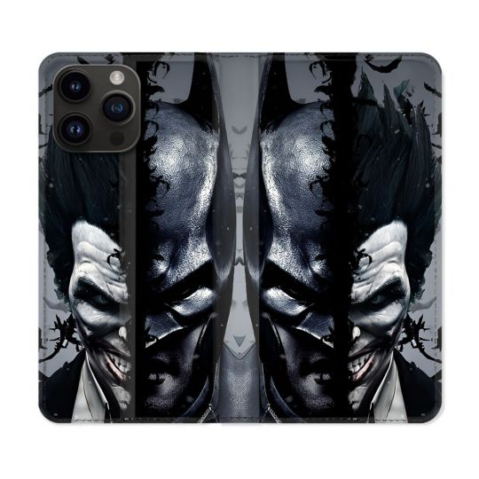Housse Cuir Portefeuille Pour Iphone 16 Pro Plus Batman Joker
