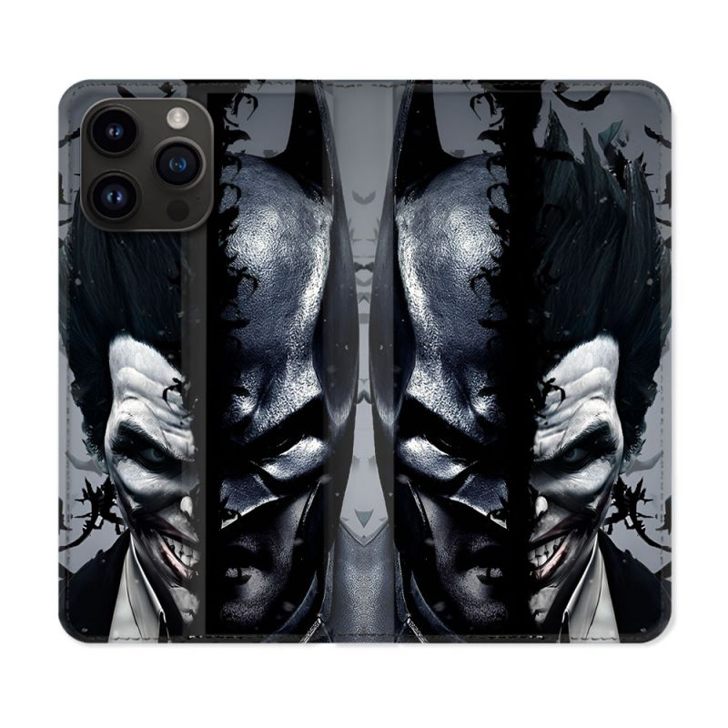 Housse Cuir Portefeuille Pour Iphone 16 Pro Plus Batman Joker