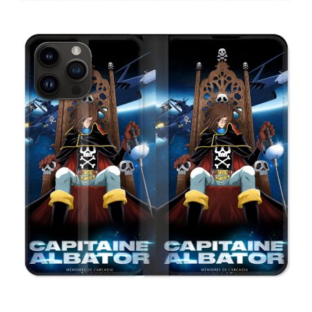 Housse Cuir Portefeuille Pour Iphone 16 Pro Plus Capitaine Albator