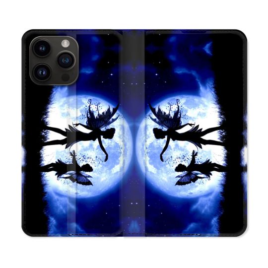 Housse Cuir Portefeuille Pour Iphone 16 Pro Plus Fantastique Fee Lune