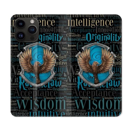 Housse Cuir Portefeuille Pour Iphone 16 Pro Plus Harry Potter Serdaigle