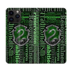 Housse Cuir Portefeuille Pour Iphone 16 Pro Plus Harry Potter Serpentar