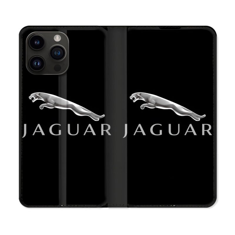 Housse Cuir Portefeuille Pour Iphone 16 Pro Plus Jaguar