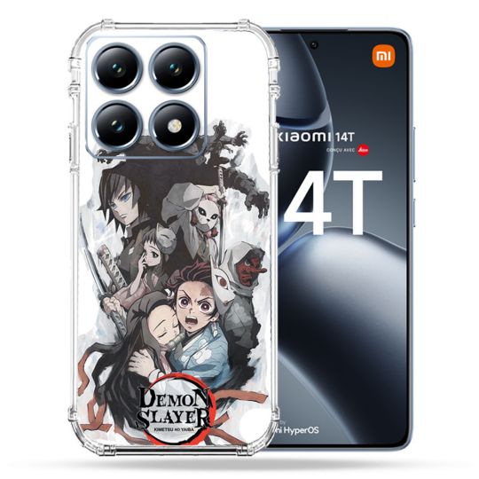 Coque Renforcée Pour Xiaomi 14T Pro Manga Demon Slayer Blanc