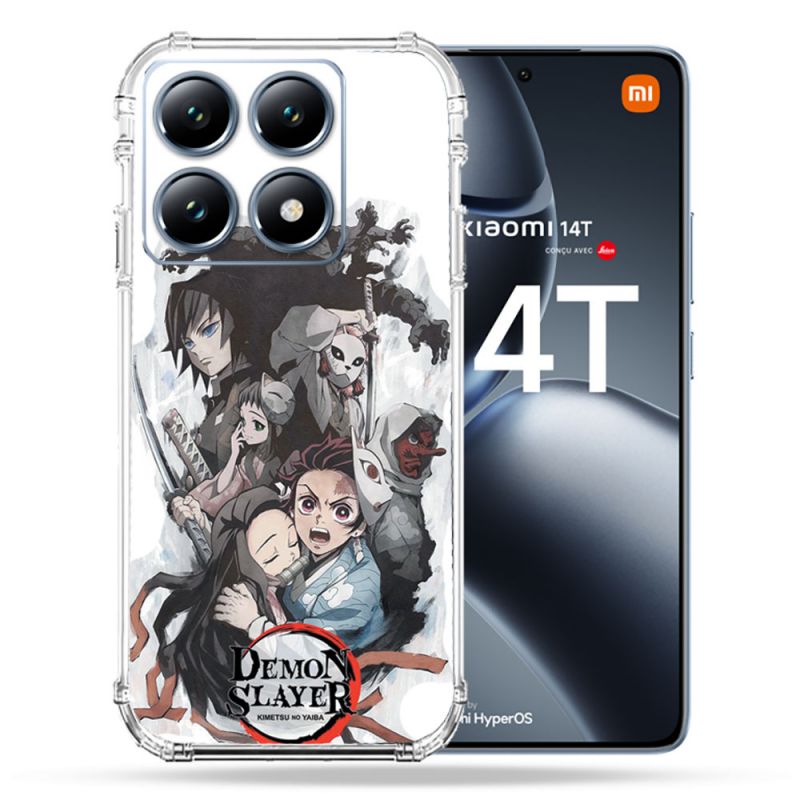Coque Renforcée Pour Xiaomi 14T Pro Manga Demon Slayer Blanc