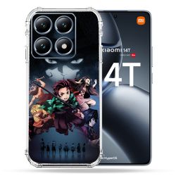 Coque Renforcée Pour Xiaomi 14T Pro Manga Demon Slayer Noir