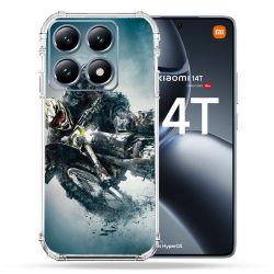 Coque Renforcée Pour Xiaomi 14T Pro Moto Cross Ombre