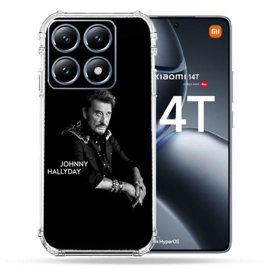 Coque Renforcée Pour Xiaomi 14T Pro Musique Johnny Hallyday Noir