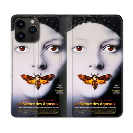 Housse Cuir Portefeuille Pour Iphone 16 Pro Plus Le Silence Des Agneaux Affiche