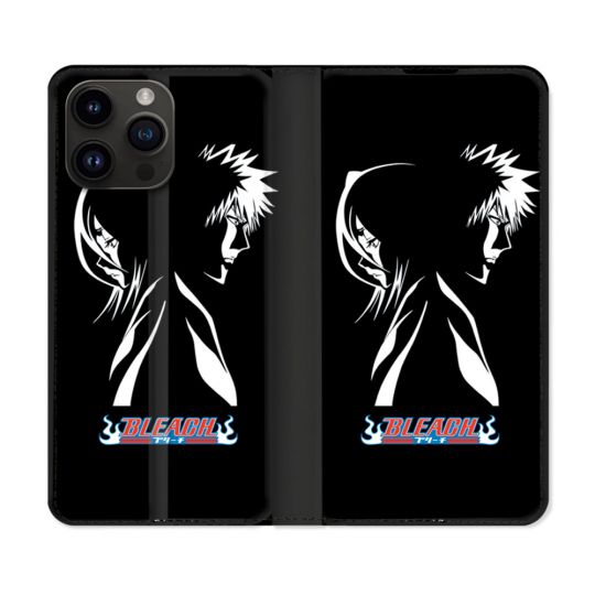 Housse Cuir Portefeuille Pour Iphone 16 Pro Plus Manga Bleach Duo